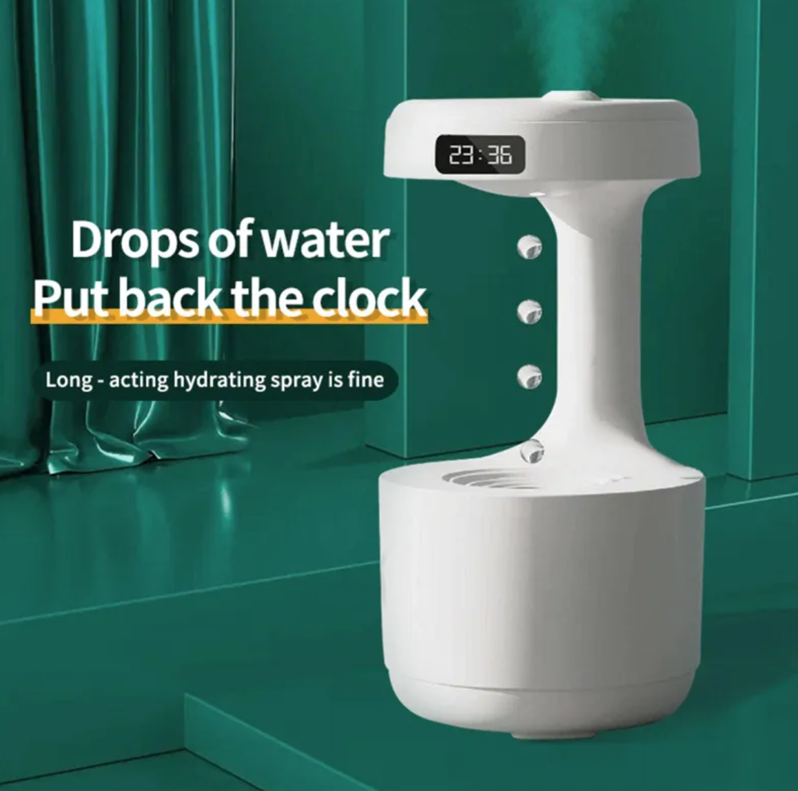 Bedroom Anti-Gravity Humidifier With Clock
