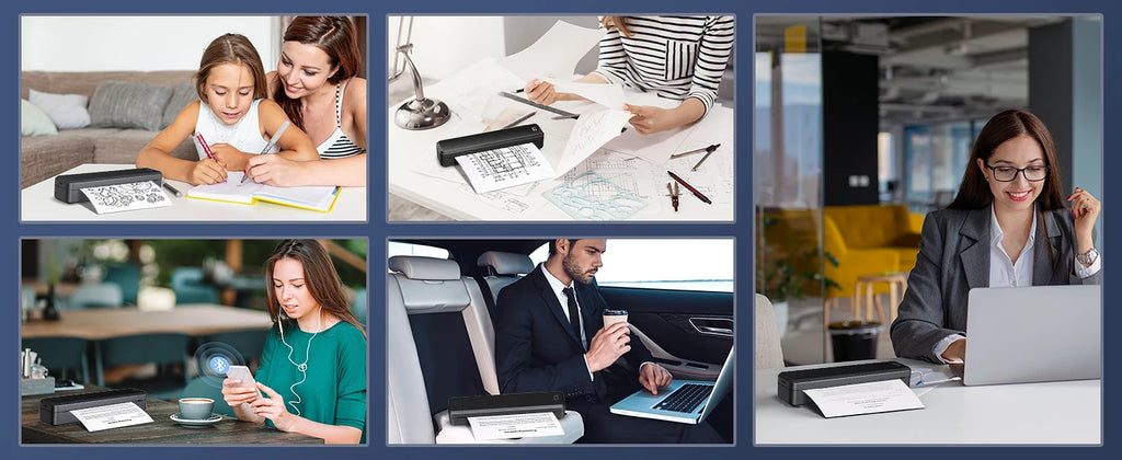 Portable Mini Thermal Printer – Bluetooth, Inkless, A4 Printing