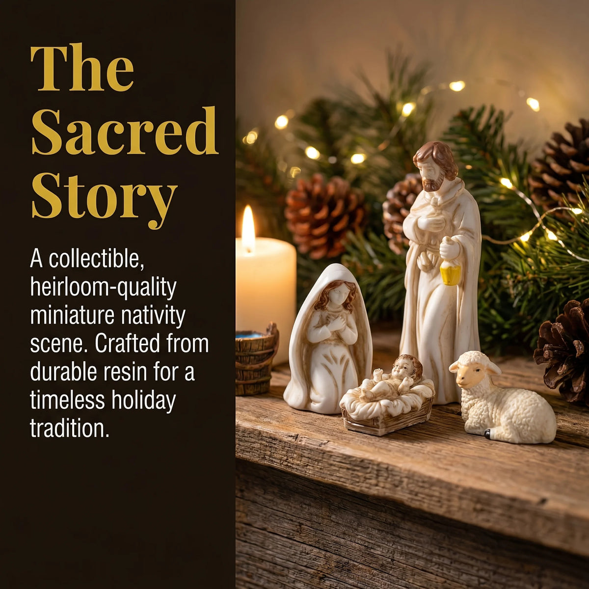 8pcs Collectible Miniature Nativity Scene Set