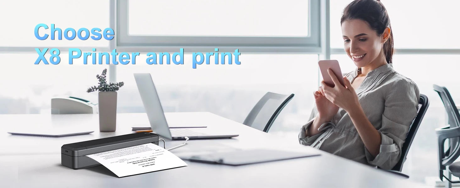 Portable Mini Thermal Printer – Bluetooth, Inkless, A4 Printing