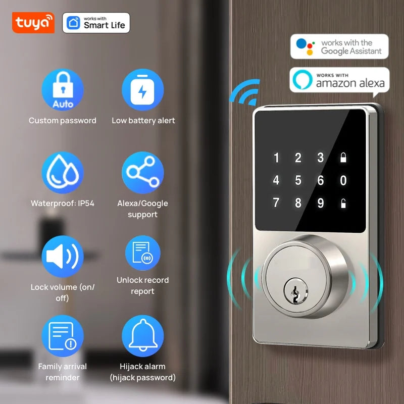 Smart Home WiFi Lock Keyless Entry Door With Touchscreen