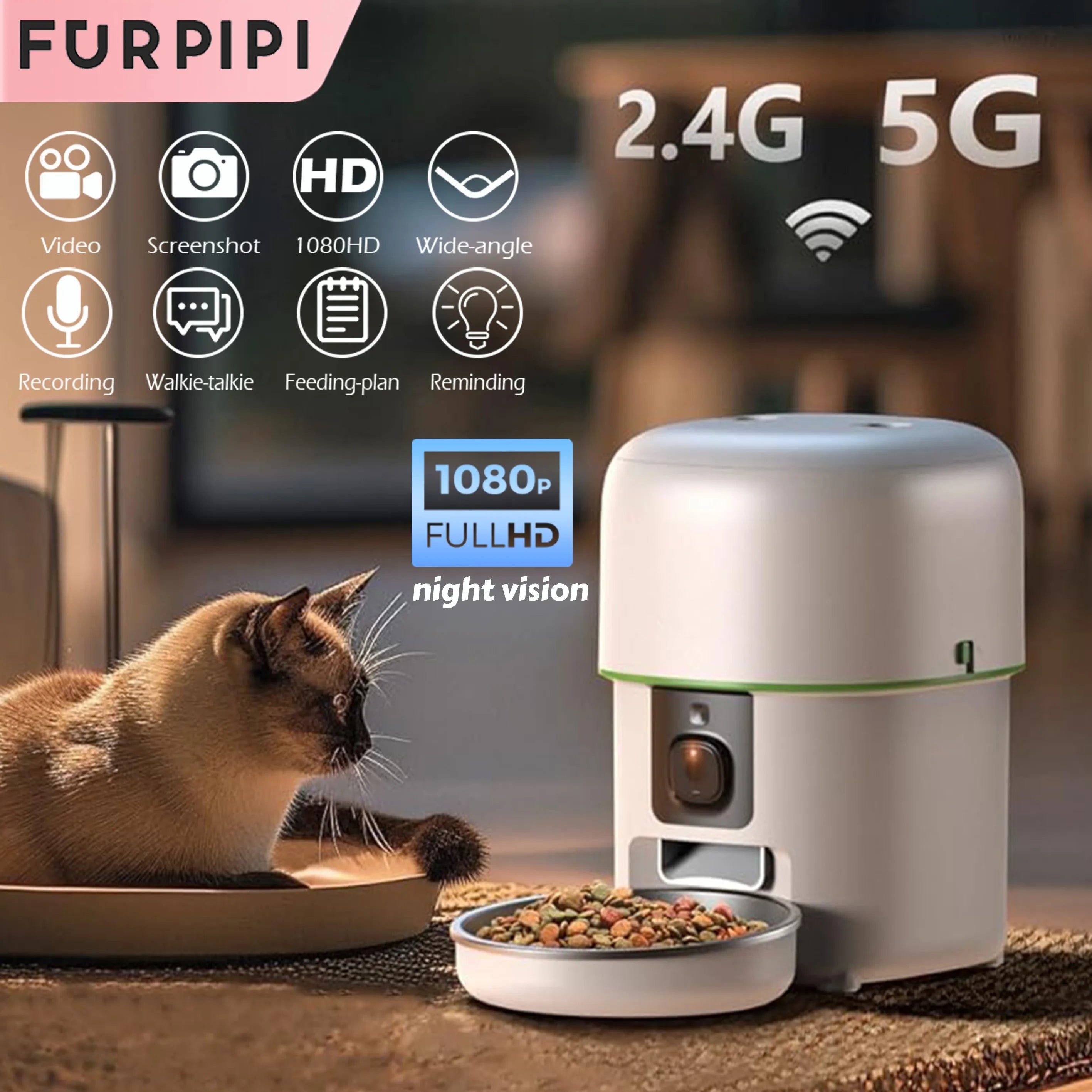 Smart Cat Feeder with HD Camera