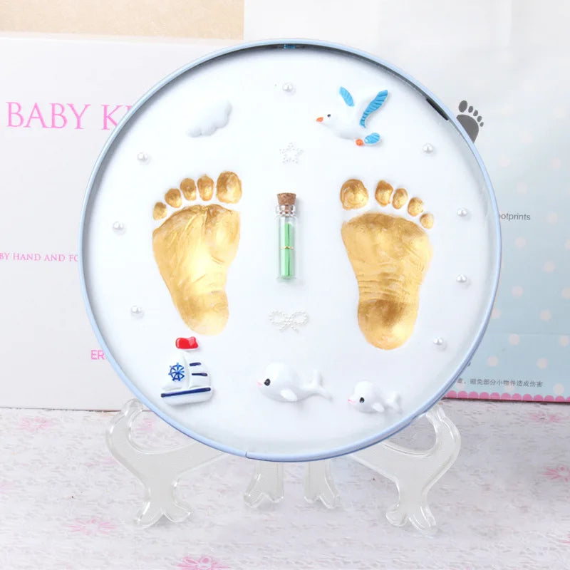 Newborn baby hand and foot prints mud lanugo souvenirs diy baby hand and foot prints hundred days full moon week old gift