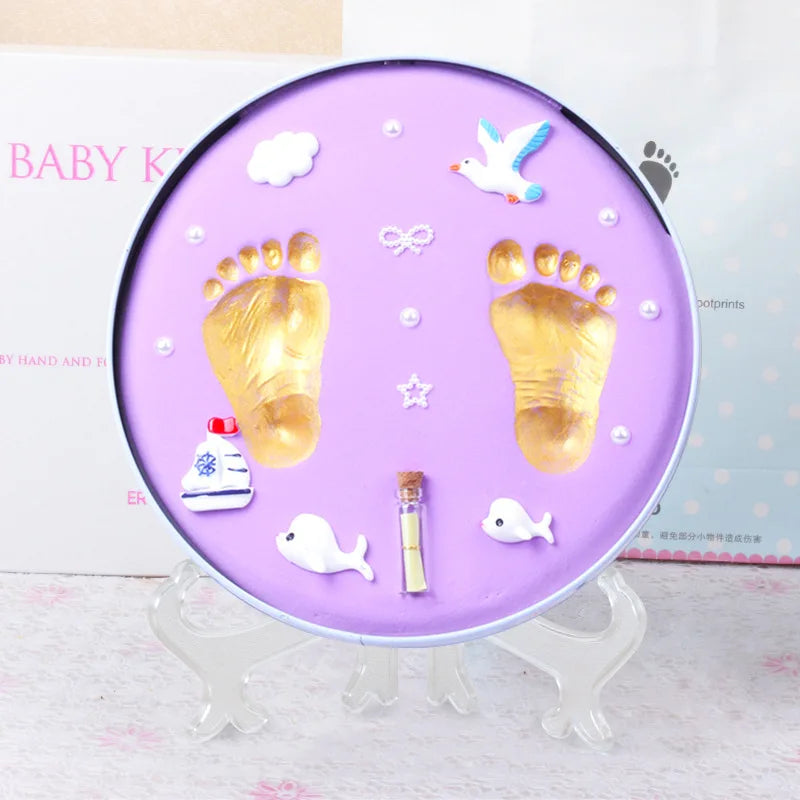 Newborn baby hand and foot prints mud lanugo souvenirs diy baby hand and foot prints hundred days full moon week old gift