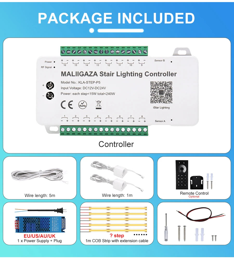 Intelligent Motion Sensor Stair Light Kit