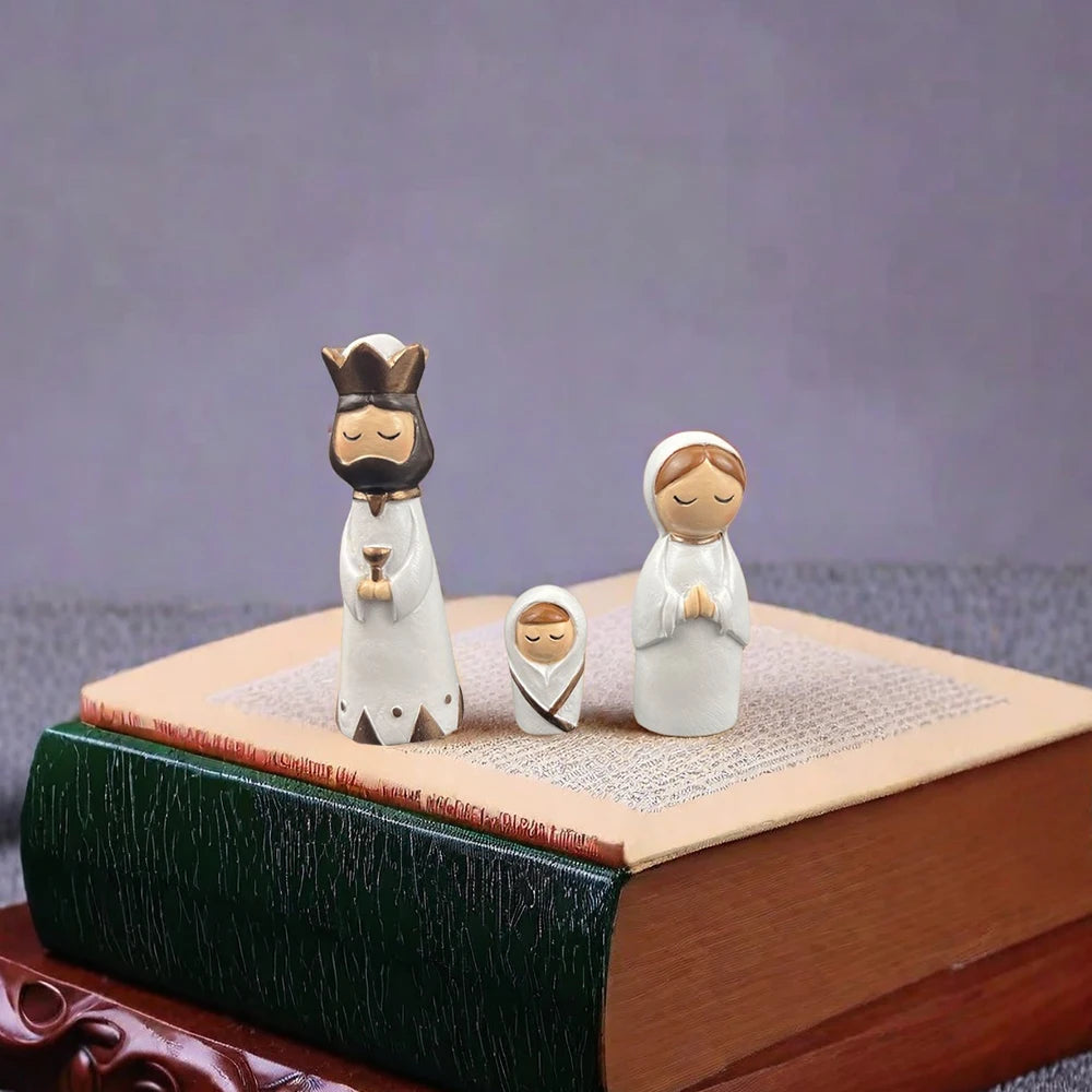 7 Pcs Small Nativity Set Resin