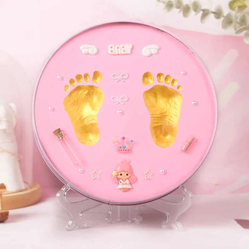 Newborn baby hand and foot prints mud lanugo souvenirs diy baby hand and foot prints hundred days full moon week old gift