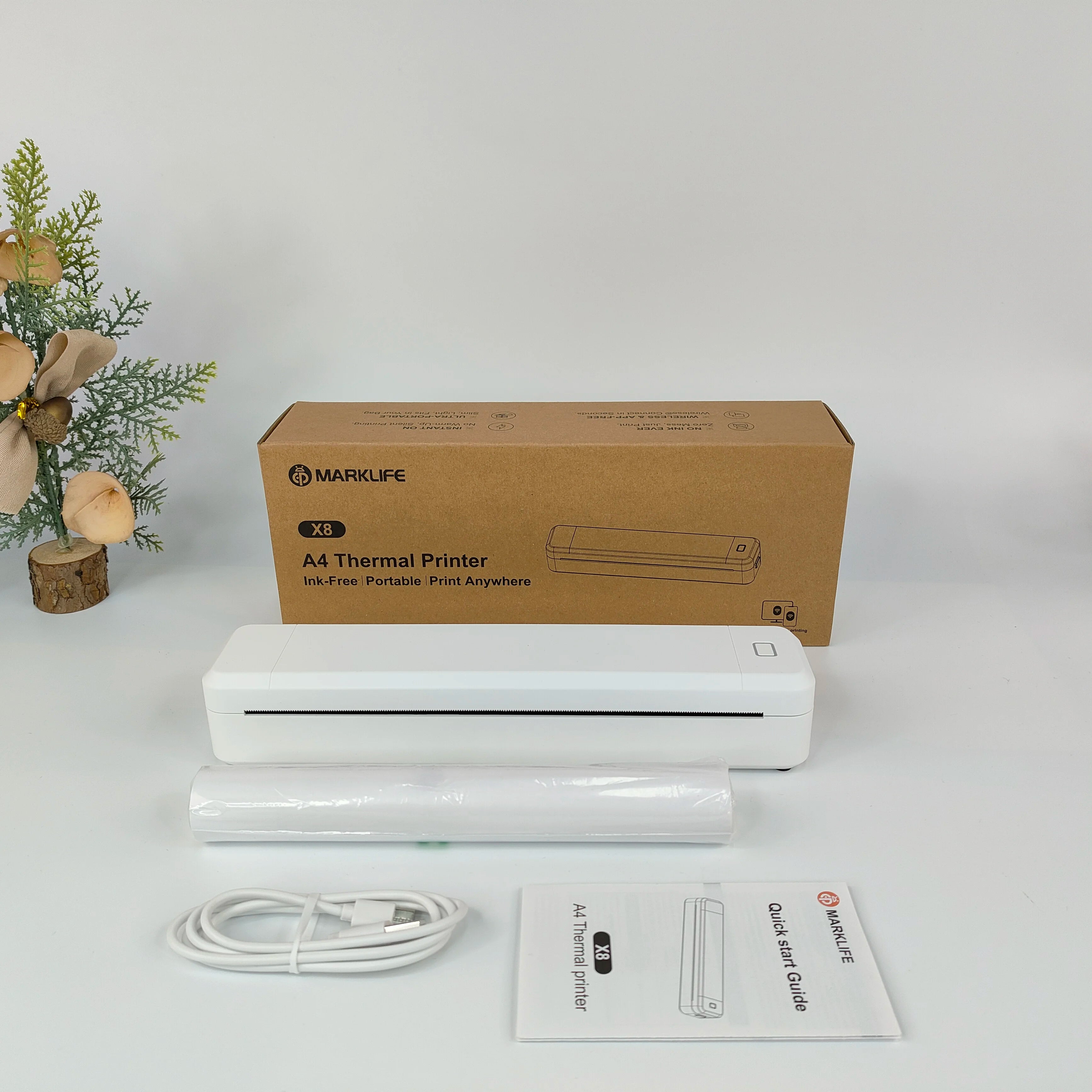 Portable Mini Thermal Printer – Bluetooth, Inkless, A4 Printing