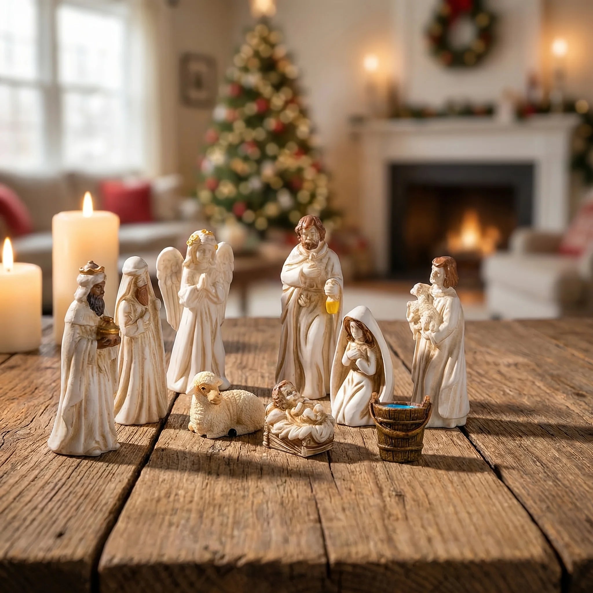 8pcs Collectible Miniature Nativity Scene Set