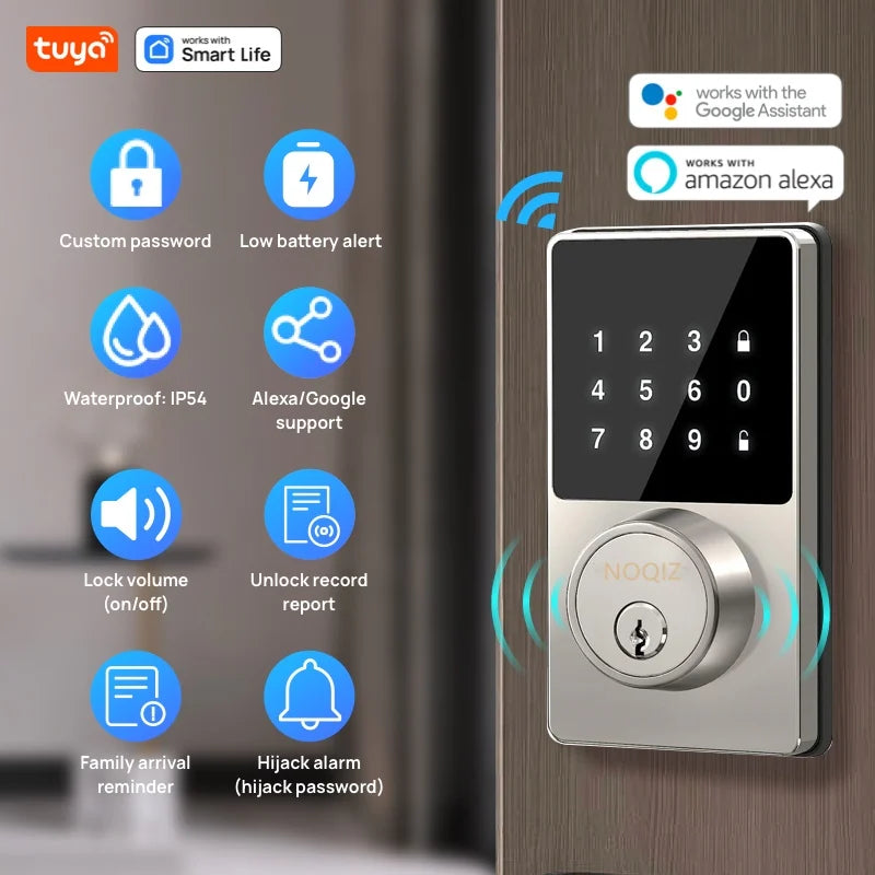 Smart Home WiFi Lock Keyless Entry Door With Touchscreen