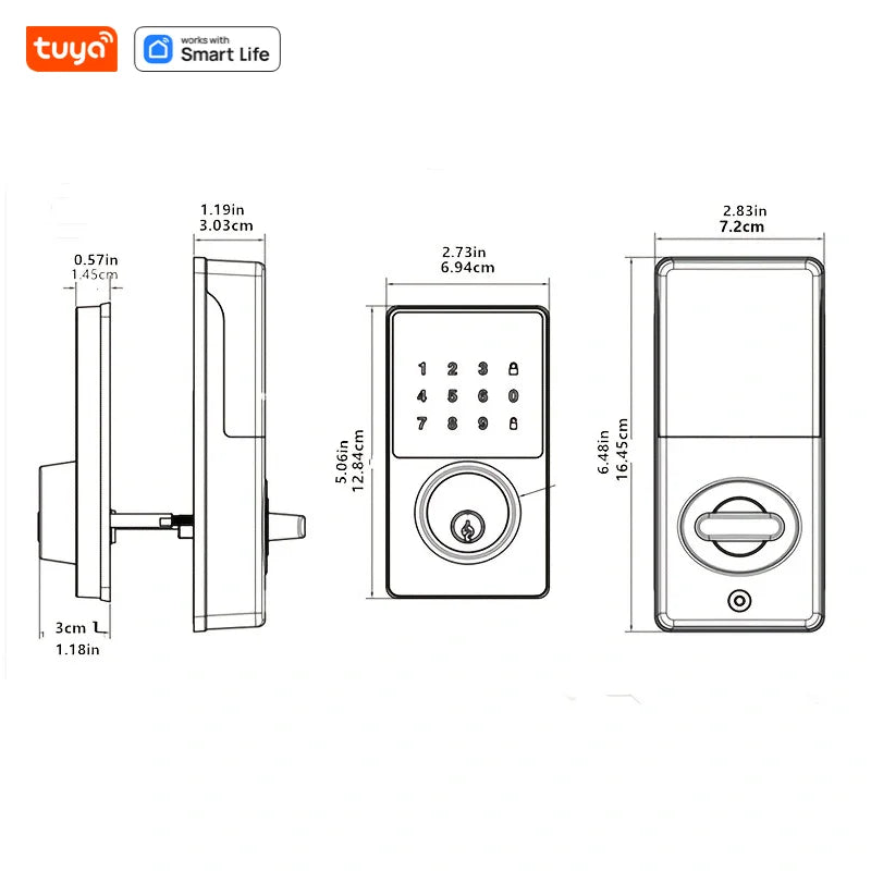 Smart Home WiFi Lock Keyless Entry Door With Touchscreen