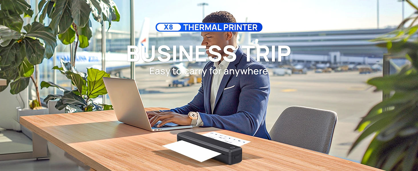 Portable Mini Thermal Printer – Bluetooth, Inkless, A4 Printing