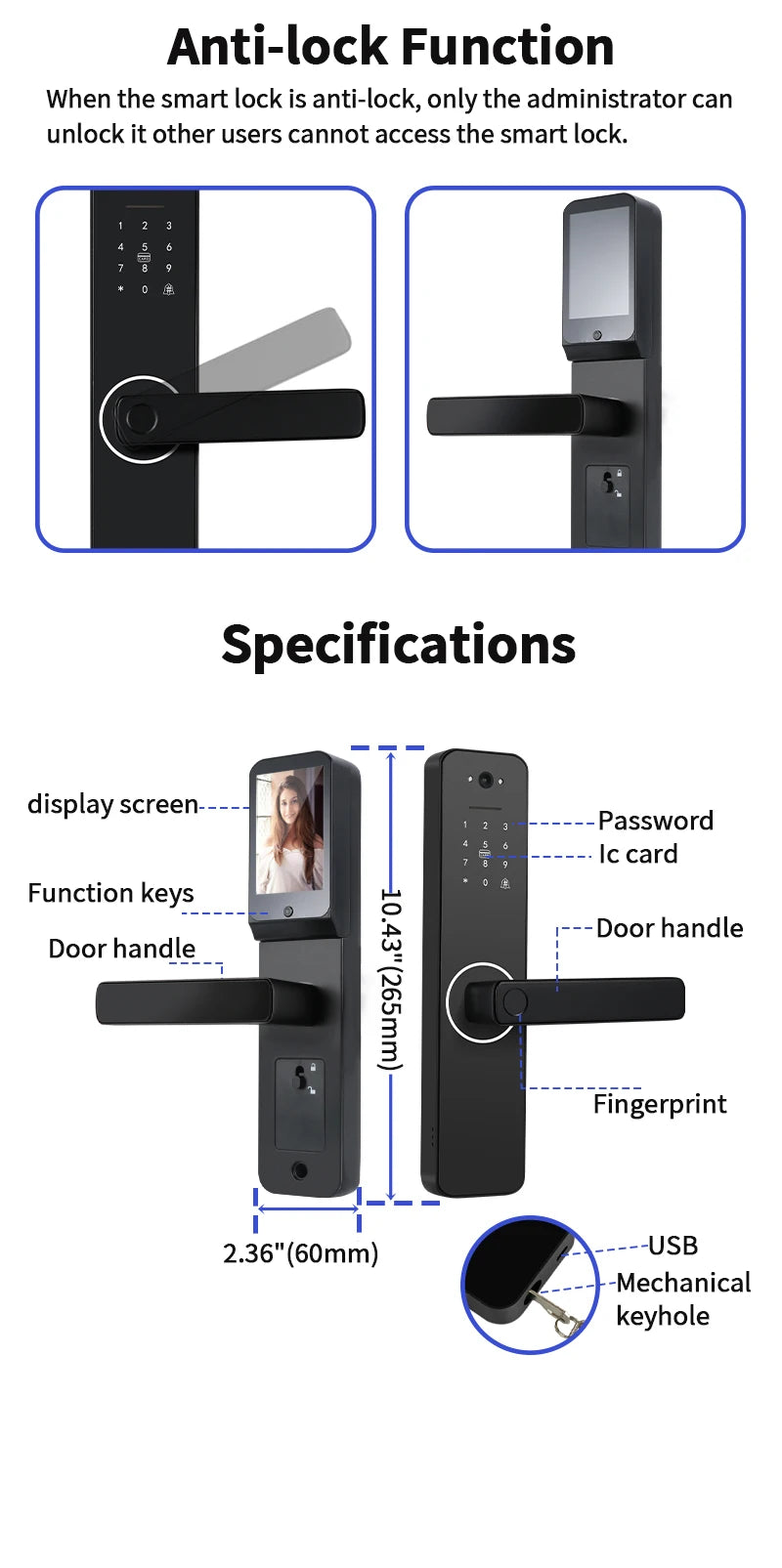 Wifi Smart Door Lock Digital Electronic Lock Remote