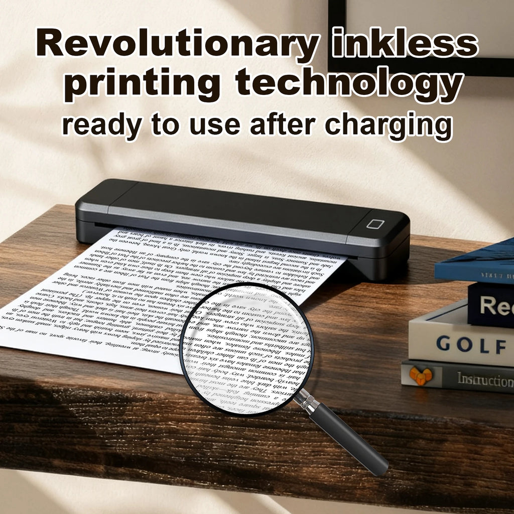 Portable Mini Thermal Printer – Bluetooth, Inkless, A4 Printing