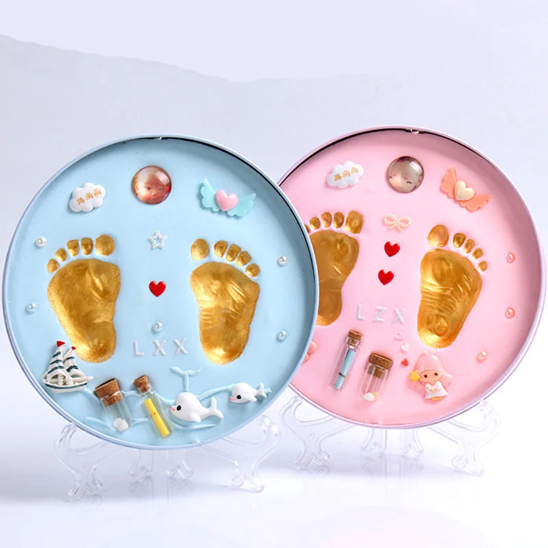 Newborn baby hand and foot prints mud lanugo souvenirs diy baby hand and foot prints hundred days full moon week old gift