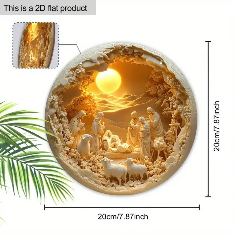 Handmade Nativity Scene sculptures (Christmas Door Decorator)