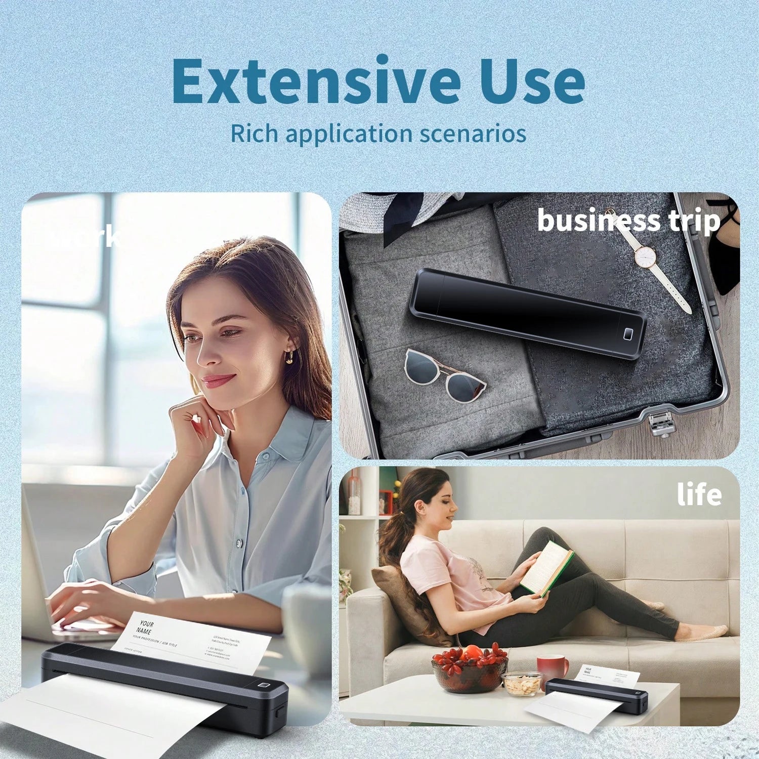 Portable Mini Thermal Printer – Bluetooth, Inkless, A4 Printing