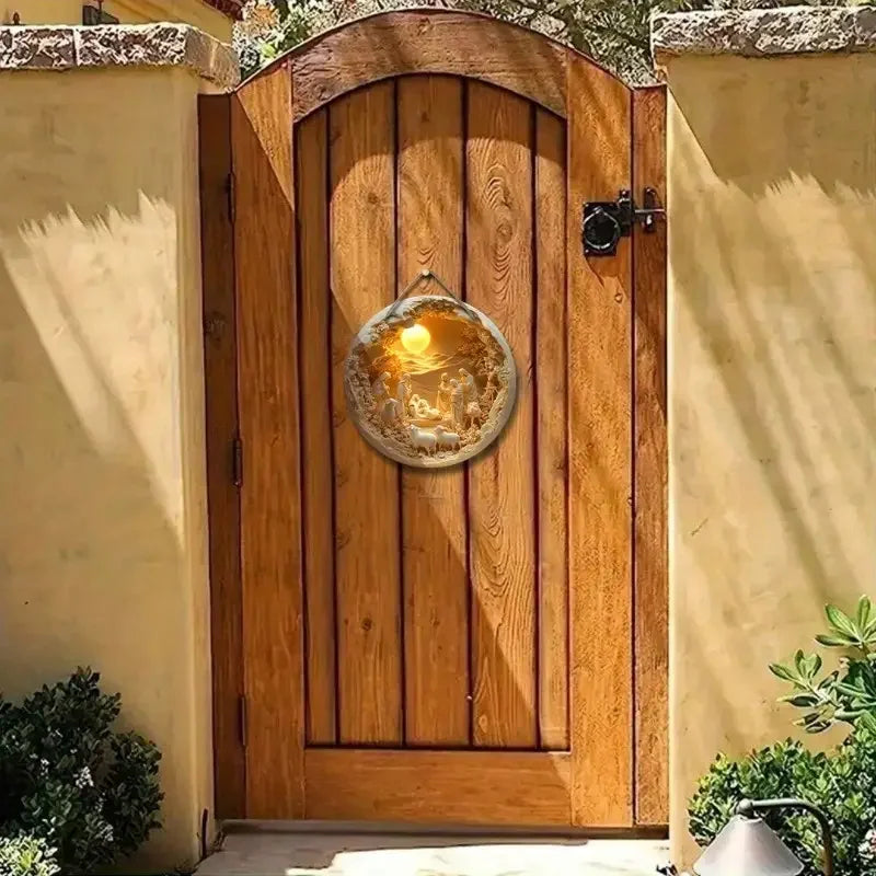 Handmade Nativity Scene sculptures (Christmas Door Decorator)