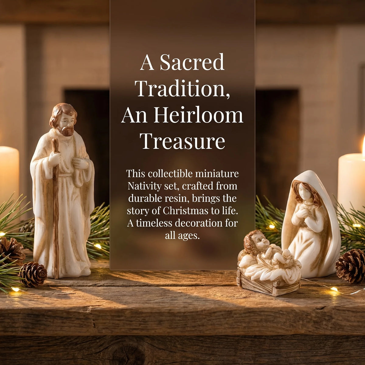 8pcs Collectible Miniature Nativity Scene Set
