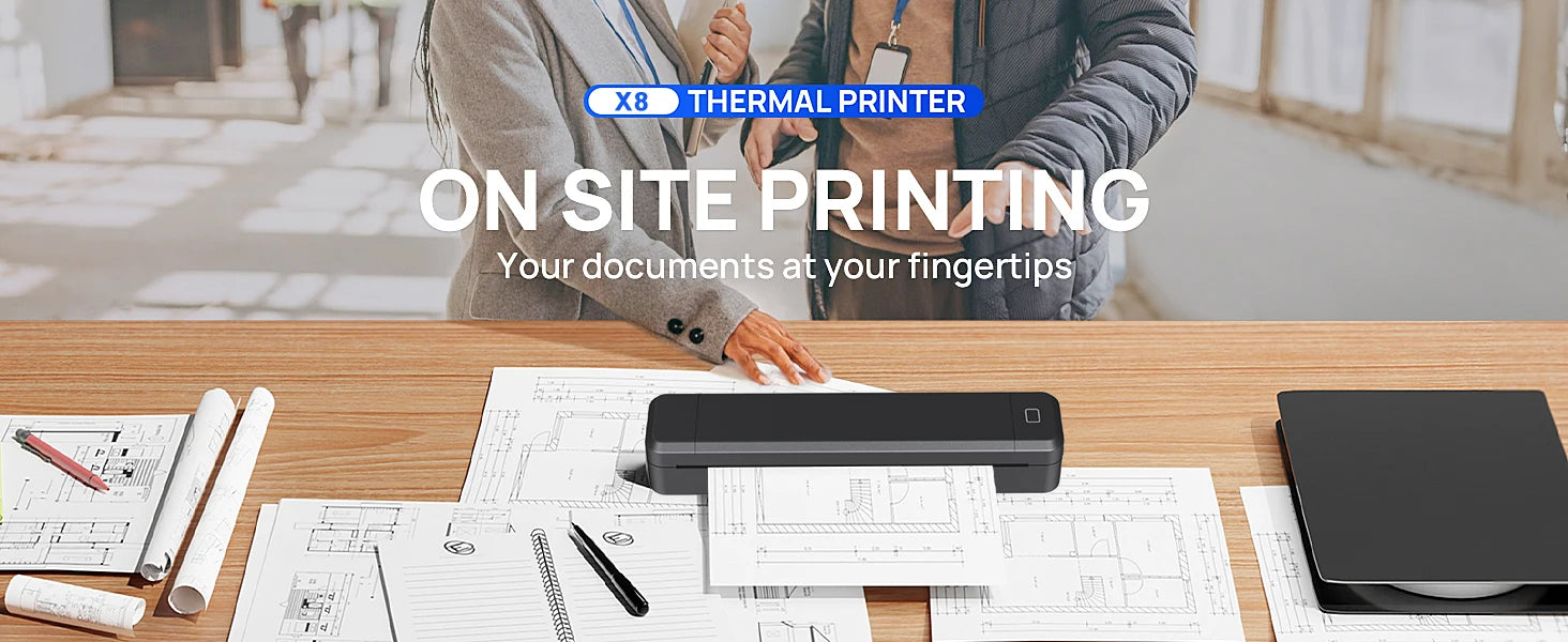 Portable Mini Thermal Printer – Bluetooth, Inkless, A4 Printing